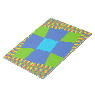 Bloco De Notas Bebê verde-verde-azul-verificado