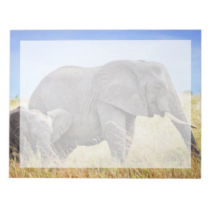 Bloco De Notas Bebês Animais Mais Fofos Elefante Africano & Mãe