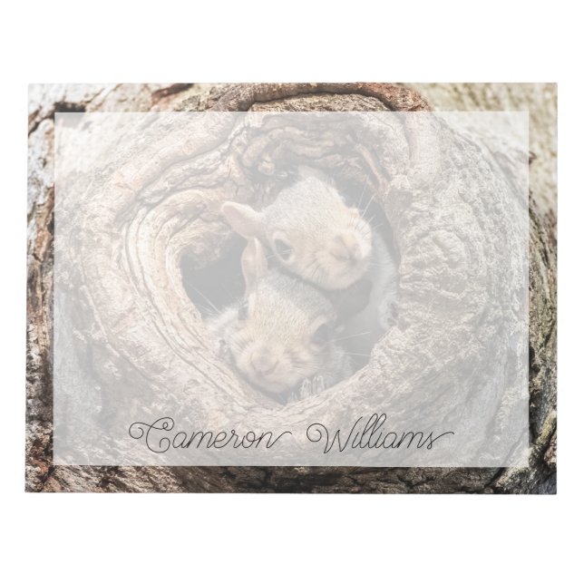 Bloco De Notas Bebês Mais Pobres | Dois esquilos jovens (Frente)