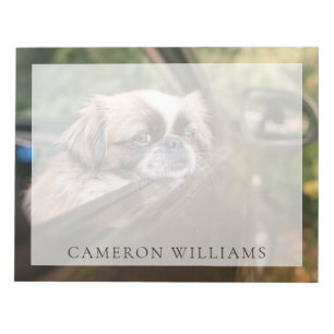 Bloco De Notas Bebês Mais Pobres Pekingese Puppy no carro