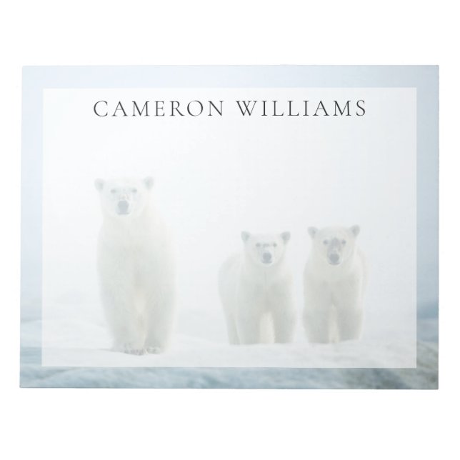 Bloco De Notas Bebês Mais Pobres | Três Ursos Polares Jovens (Frente)