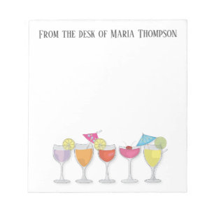 Bloco De Notas Bebidas Modernas Elegantes Simples Tendências Aqua