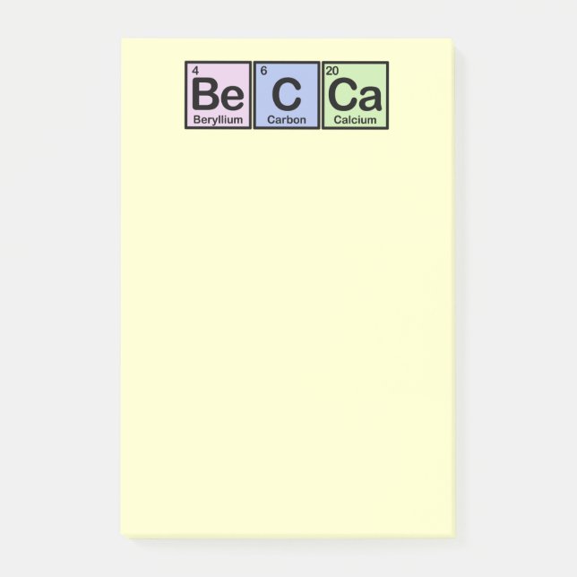 Bloco De Notas Becca fez dos elementos (Frente)