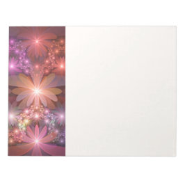 Bloco De Notas Bed Of Flowers Colorful Shiny Abstract Fractal Art