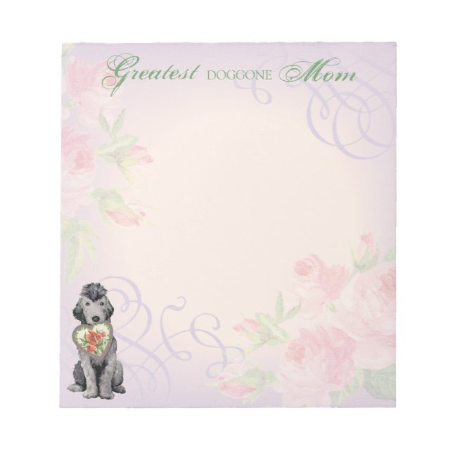 Bloco De Notas Bedlington Terrier Heart Mãe Notepad (Frente)