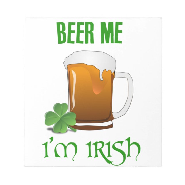 Bloco De Notas Beer Me Sou Irlandês (Frente)