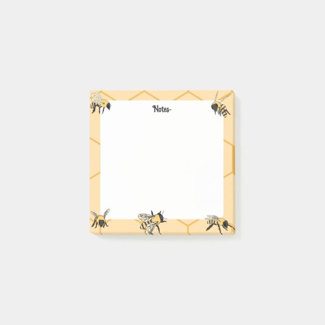 Bloco De Notas Bees Honeycomb Fazenda de abelhas (Frente)