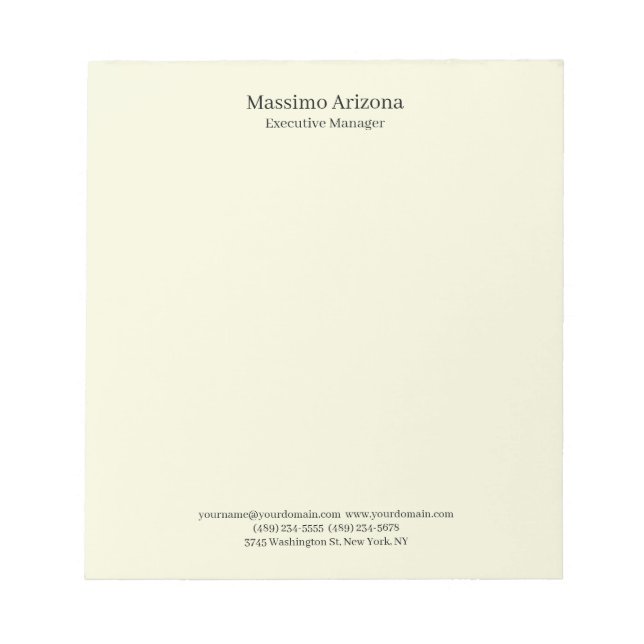 Bloco De Notas Bege Simples Minimalista Profissional Moderno (Frente)