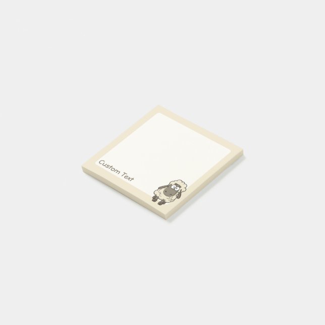 Bloco De Notas Beige de Cartoon de Ovelha (Inclinado)