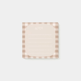 Bloco De Notas Beige Plaid Note Design