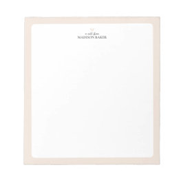 Bloco De Notas Beige | Simple Heart Personalized Notepad