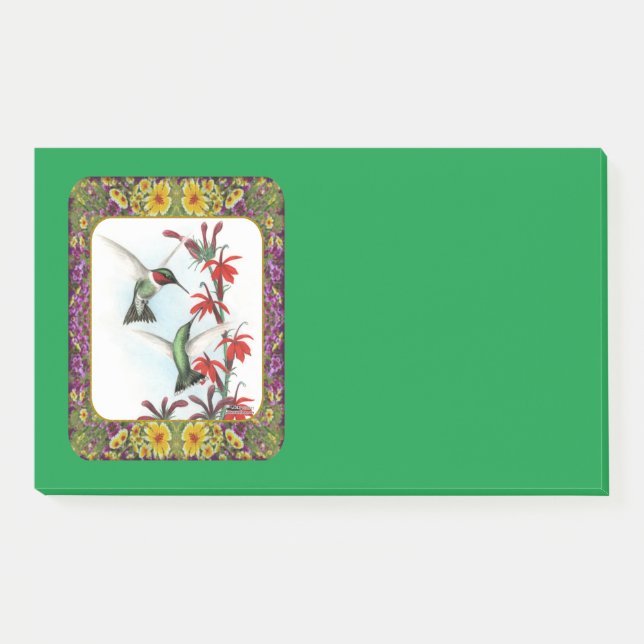 Bloco De Notas Beija-flores e Flores #5 (Frente)