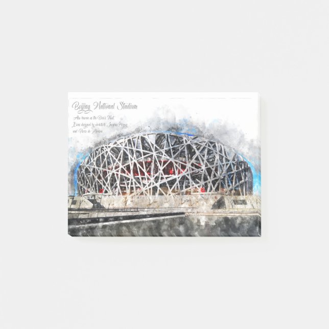 Bloco De Notas Beijing National Stadium Aquarell (Frente)