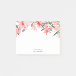 Bloco De Notas Beira floral verde cor-de-rosa
