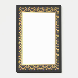 Bloco De Notas Beira preta e Dourado do art deco