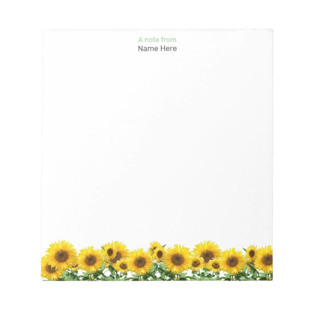 Bloco De Notas Bela Flores Solares Simples Notepad (Frente)