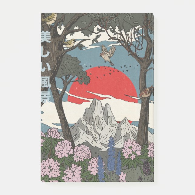 Bloco De Notas Bela Paisagem Japonesa (Frente)