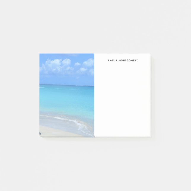 Bloco De Notas Bela Praia Tropical Turquesa (Frente)