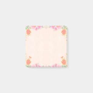 Bloco De Notas Belas Flores em Notas de Cores Pastel