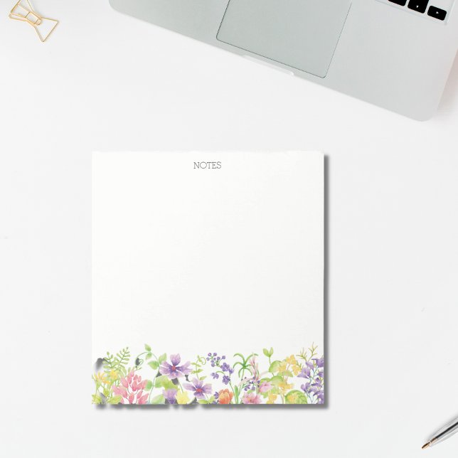 Bloco De Notas Belas Flores Silvestres Aquarela Personalizadas (Criador carregado)