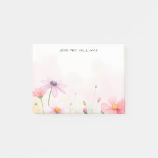 Bloco De Notas Belas Flores Silvestres Aquarela Prado