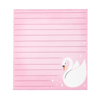 Bloco De Notas Belas Notas Adhesivas Cisne Delicado