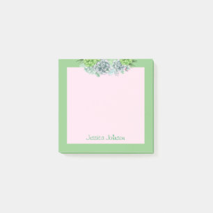 Bloco De Notas Belas Plantas Suculentas Personalizadas para Amant