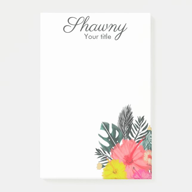 Bloco De Notas Beleza do Salão do Artista Botânico Tropical (Frente)