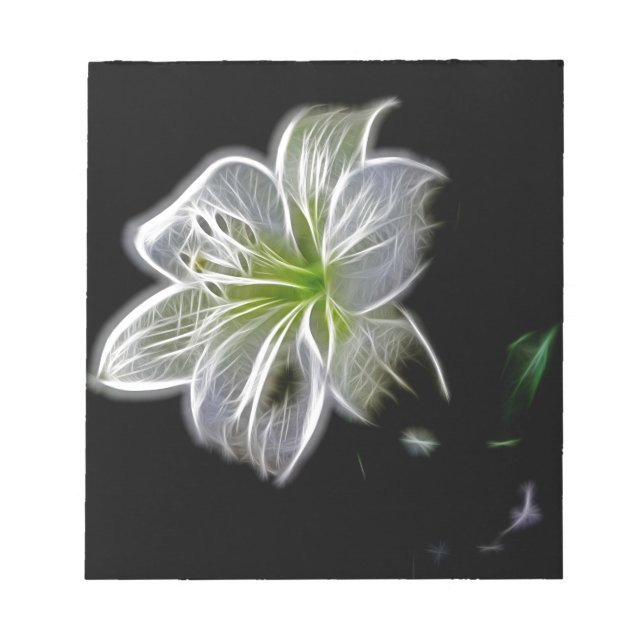 Bloco De Notas Beleza natural da flor branca (Frente)