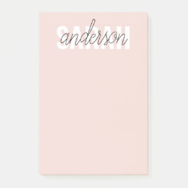 Bloco De Notas Beleza Rosa Moderna Pastel Personalizada Seu Nome