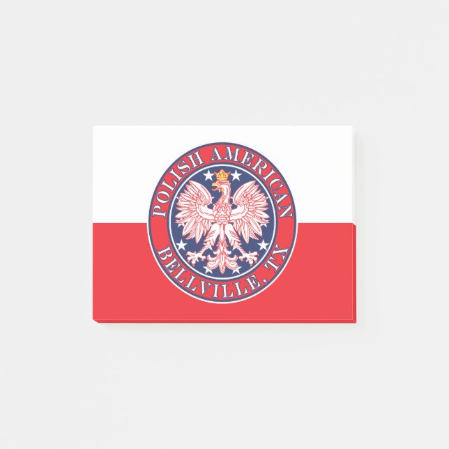 Bloco De Notas Bellville Texas polonês American Eagle (Frente)