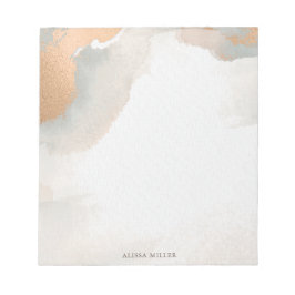 Bloco De Notas Belo Abstrato de Aquarela Moderna, Dourado