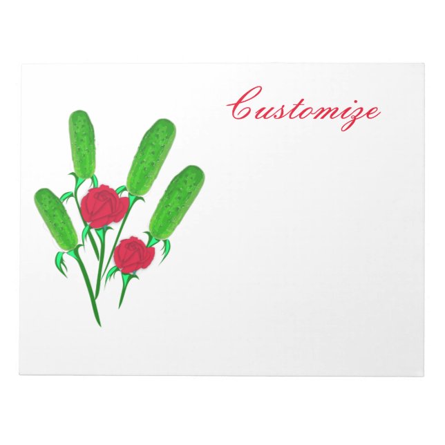 Bloco De Notas Belo Buquê de picles com Rosas Thunder_Cove (Frente)