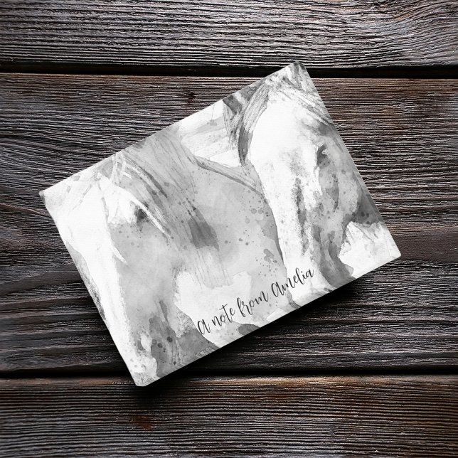 Bloco De Notas Belo Cavalo Branco Personalizado (Criador carregado)