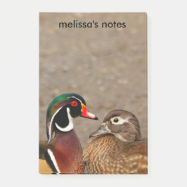 Bloco De Notas Belo Momento Tocante Entre Patos De Madeira