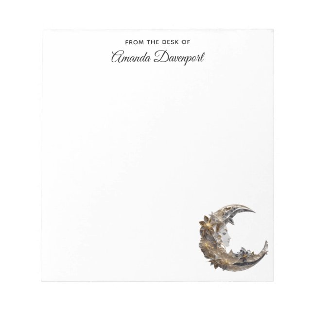 Bloco De Notas Belo rosto na lua (Frente)