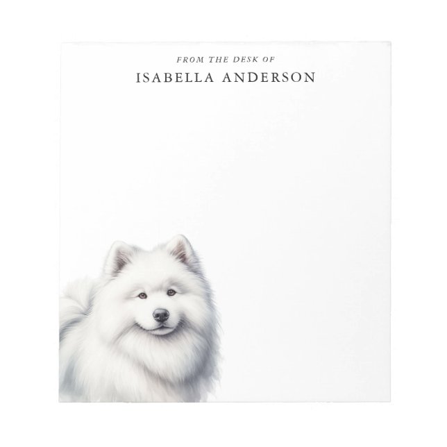 Bloco De Notas Belo Samoyed Da Mesa De (Frente)