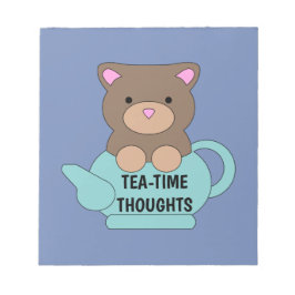 Bloco De Notas Belo Urso Tea-time Pensamentos em Azul Bonito