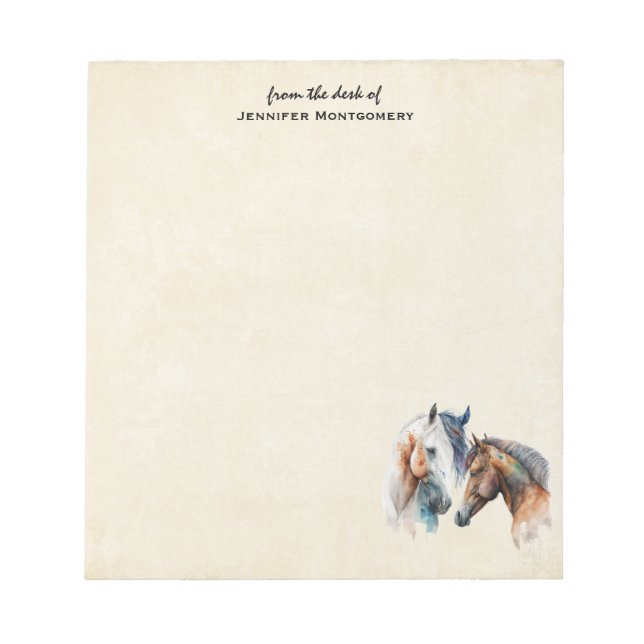 Bloco De Notas Belos Cavalos Estilo Boho Ocidental (Frente)