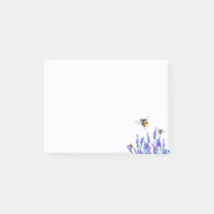 Bloco De Notas Belos Flores de primavera e Abelhas Voando -