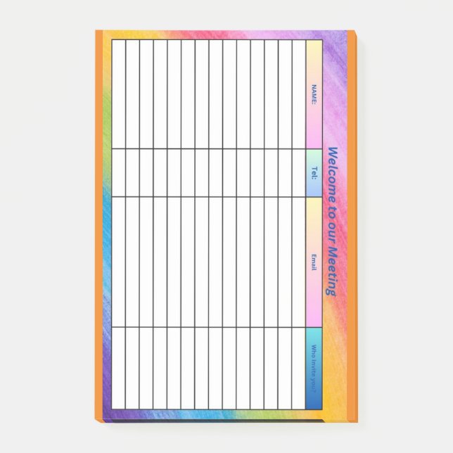 BLOCO DE NOTAS BEM-VINDO À NOSSA REUNIÃO (Frente)