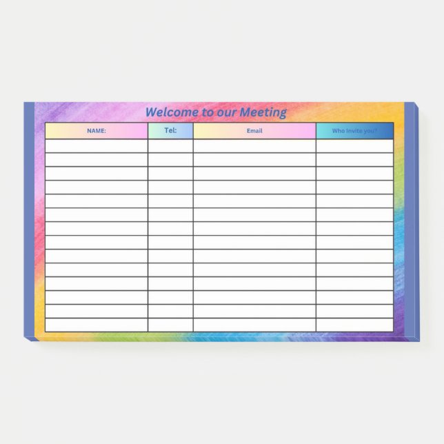 BLOCO DE NOTAS BEM-VINDO À NOSSA REUNIÃO (Frente)