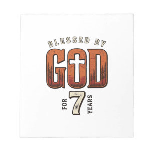 Bloco De Notas Bênção de Deus 7 Anos Camiseta Cristã Vintage