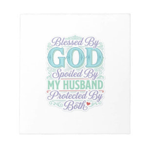 Bloco De Notas Bendito Por Deus Mimada Pelo Meu Marido Camisa Des