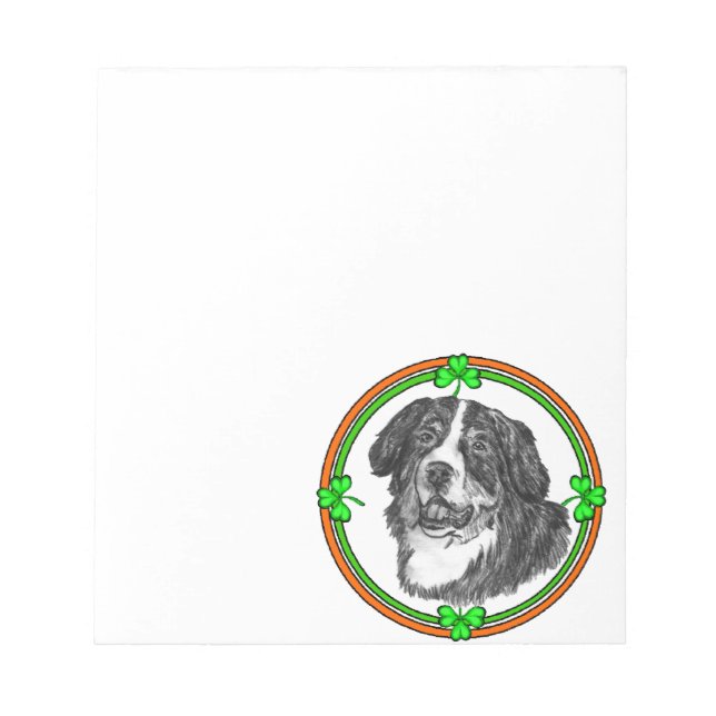 Bloco De Notas Bernese Mtn Dog St Patricks (Frente)