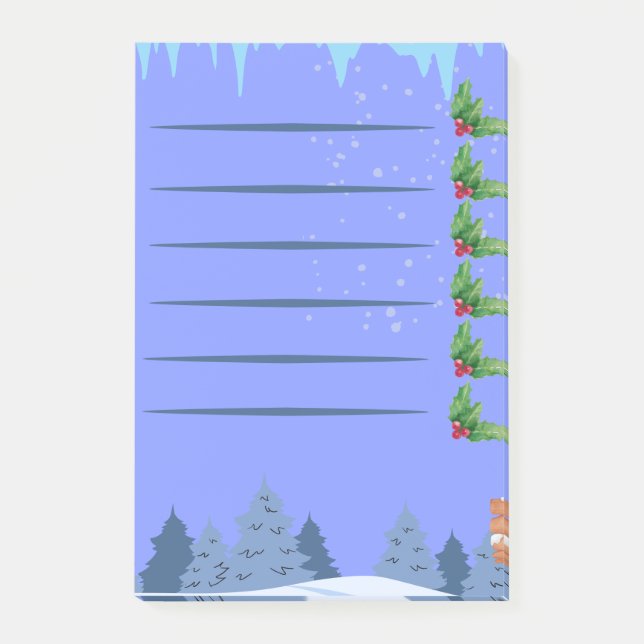 Bloco De Notas Berries de Natal - Notas de Posto da Floresta de N (Frente)