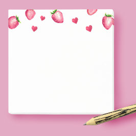 Bloco De Notas Berry First Festa de aniversário Strawberry Hearts