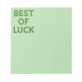 Bloco De Notas Best of Luck Clovers Greeting