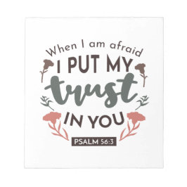 Bloco De Notas Bíblia Floral Verse Art 'Eu ponho minha confiança