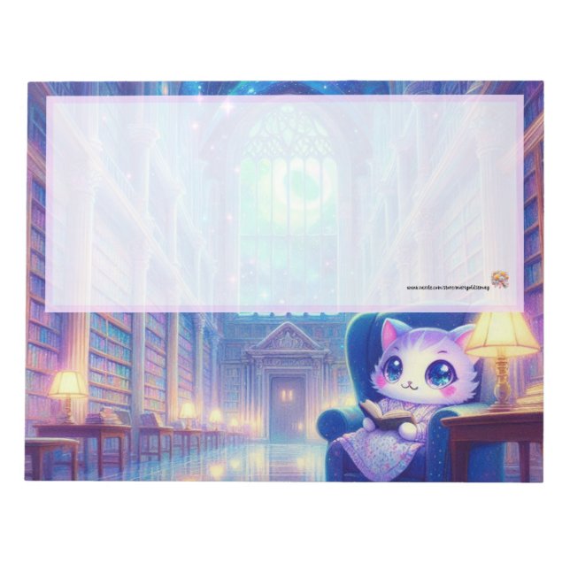 Bloco De Notas Biblioteca do Gatinho Lavanda (Frente)